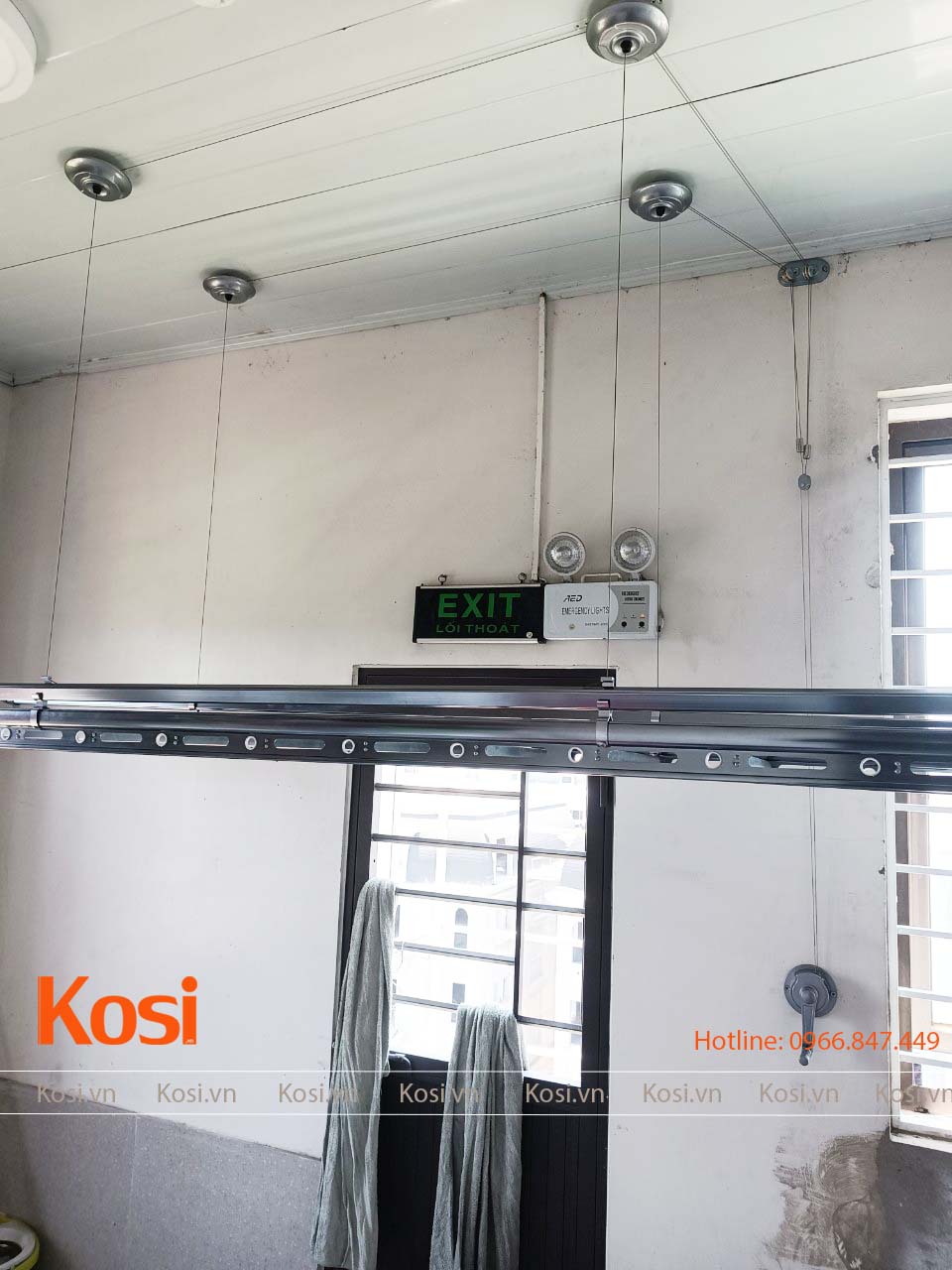 Hình ảnh lắp đặt sản phẩm giàn phơi thông minh Kosi KS101 tại Bắc Giang. 2
