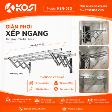 Giàn phơi xếp ngang KOSI KSN-03D