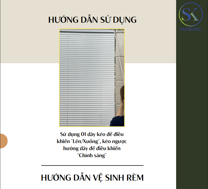 Rèm sáo nhôm Sankaku - Màu vân cao cấp 6