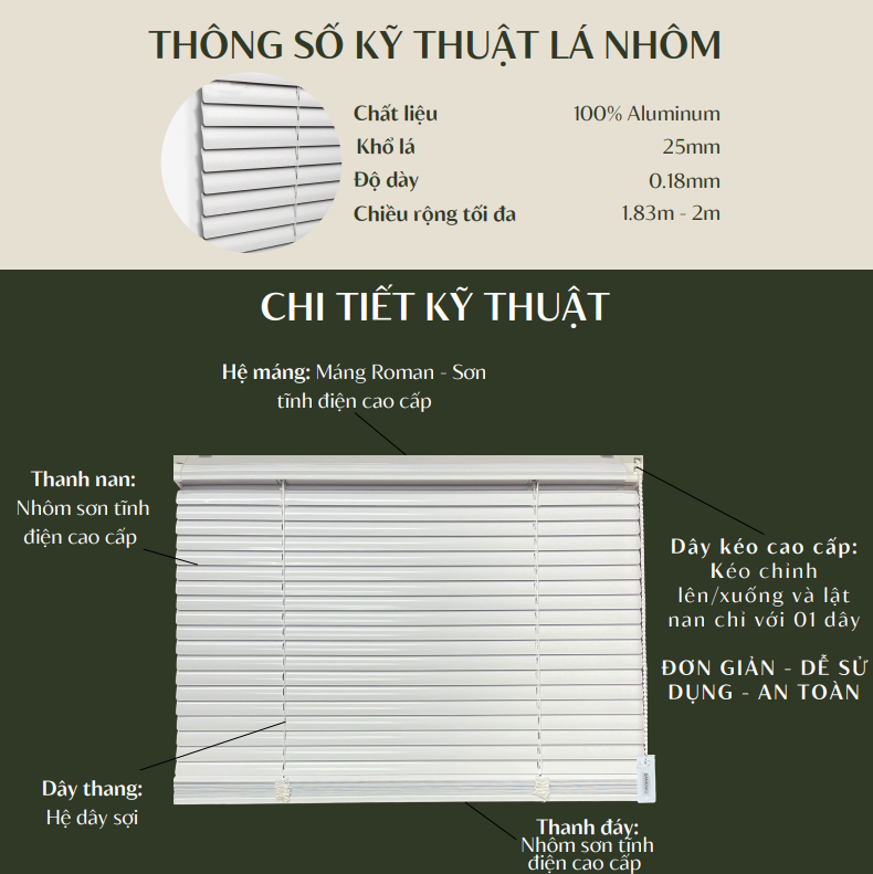 Rèm sáo nhôm Sankaku - Màu vân cao cấp 1
